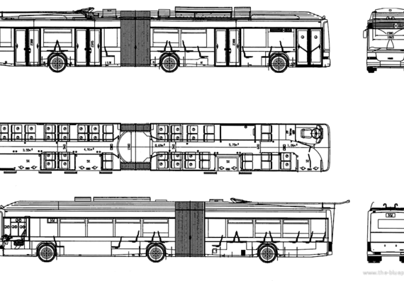 Автобус Hess Kiepe Trolleybus - чертежи, габариты, рисунки автомобиля