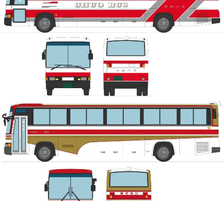 Hino Blue Ribbon bus - drawings, dimensions, pictures