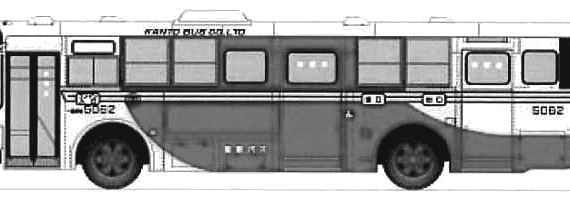 Hino HB011 bus - drawings, dimensions, pictures of the car