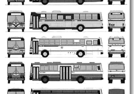 Автобус Hino Selega Bus - чертежи, габариты, рисунки автомобиля