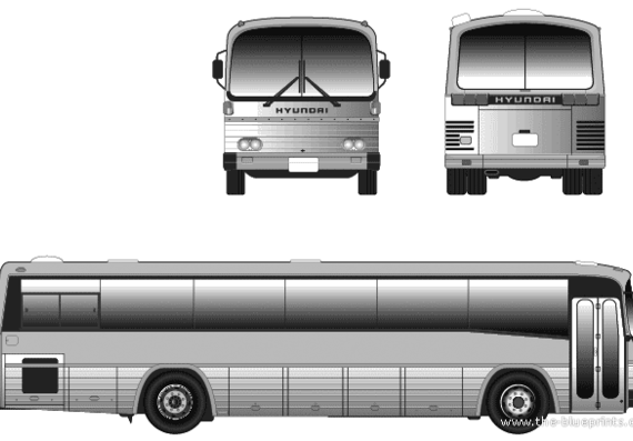 Автобус Hyundai Bus RB 600 - чертежи, габариты, рисунки автомобиля