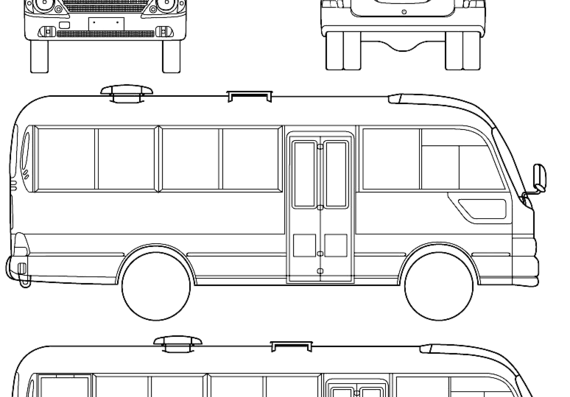 Автобус Hyundai County (2010) - чертежи, габариты, рисунки автомобиля