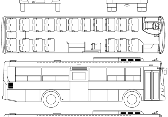 Автобус Hyundai Super Aero City (2010) - чертежи, габариты, рисунки автомобиля