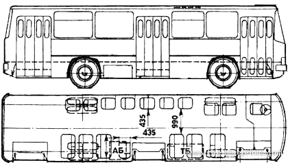 Автобус Ikarus 260 - чертежи, габариты, рисунки автомобиля