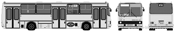 Автобус Ikarus 260.30A (2002) - чертежи, габариты, рисунки автомобиля