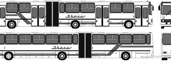 Автобус Ikarus 283.01 (2003) - чертежи, габариты, рисунки автомобиля