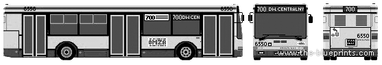 Автобус Ikarus 411.08 (2003) - чертежи, габариты, рисунки автомобиля