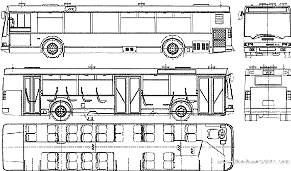 Автобус Ikarus 412.08 (2002) - чертежи, габариты, рисунки автомобиля
