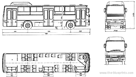 Автобус Ikarus C60 - чертежи, габариты, рисунки автомобиля