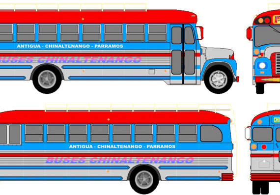 Автобус International Bus (1968) - чертежи, габариты, рисунки автомобиля