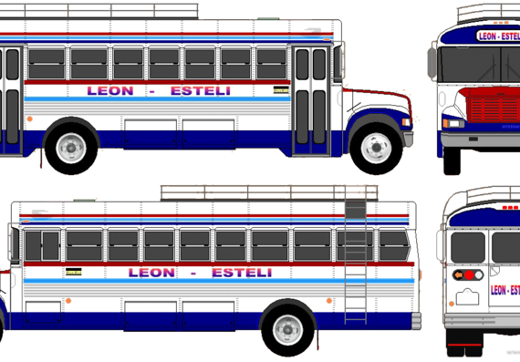 Автобус International Bus (1992) - чертежи, габариты, рисунки автомобиля