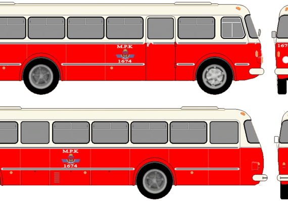 Bus Jelcz 043 (1960) - drawings, dimensions, pictures of the car