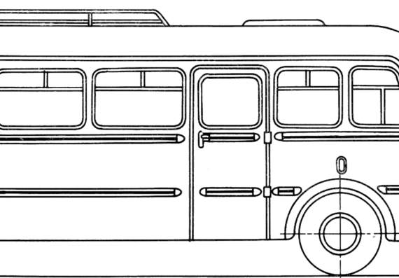 Автобус Jelcz 043 (1969) - чертежи, габариты, рисунки автомобиля