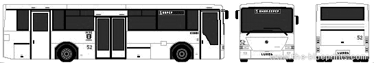Автобус Jelcz L100I (2003) - чертежи, габариты, рисунки автомобиля