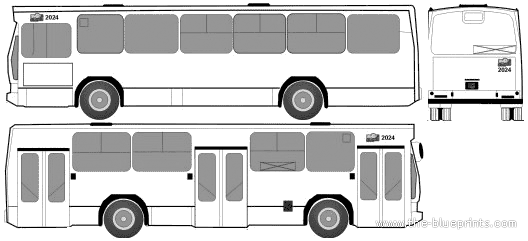 Автобус Jelcz M11 - чертежи, габариты, рисунки автомобиля