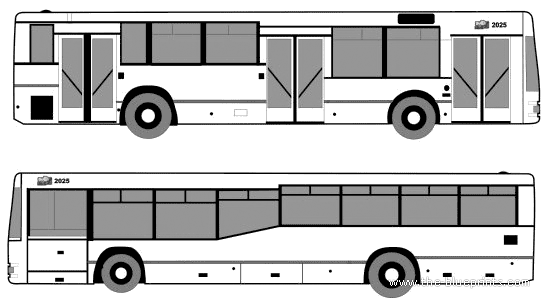 Автобус Jelcz M121M - чертежи, габариты, рисунки автомобиля