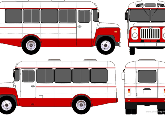 Автобус KVAZ 3256 Bus (1983) - чертежи, габариты, рисунки автомобиля
