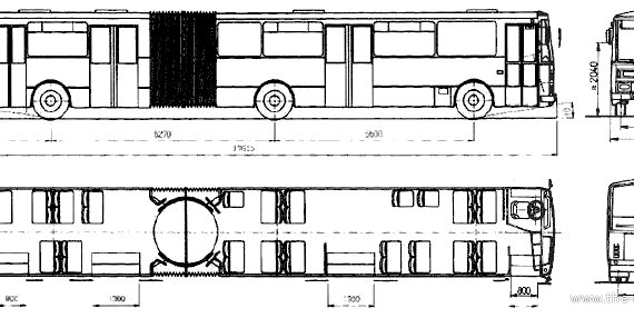 Автобус Karosa B741 - чертежи, габариты, рисунки автомобиля