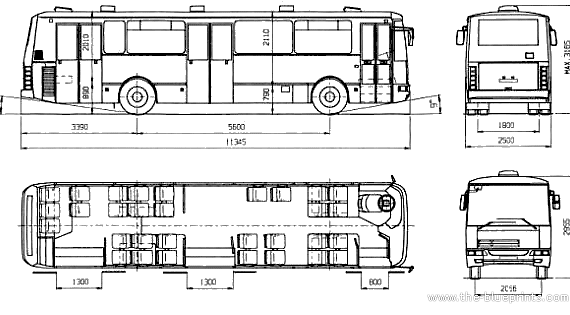 Автобус Karosa B931 - чертежи, габариты, рисунки автомобиля