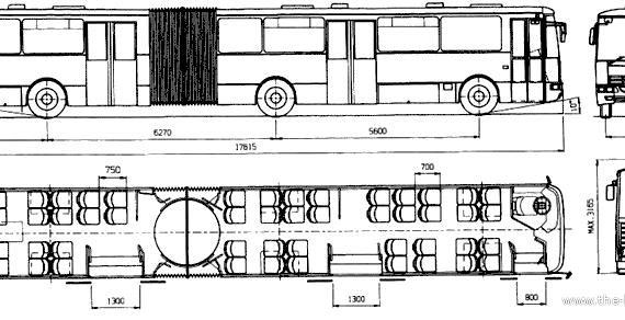 Автобус Karosa C943 - чертежи, габариты, рисунки автомобиля