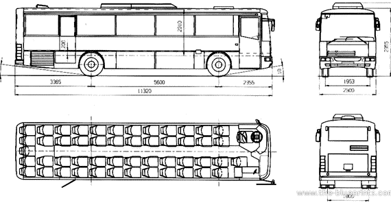 Автобус Karosa LC936 - чертежи, габариты, рисунки автомобиля