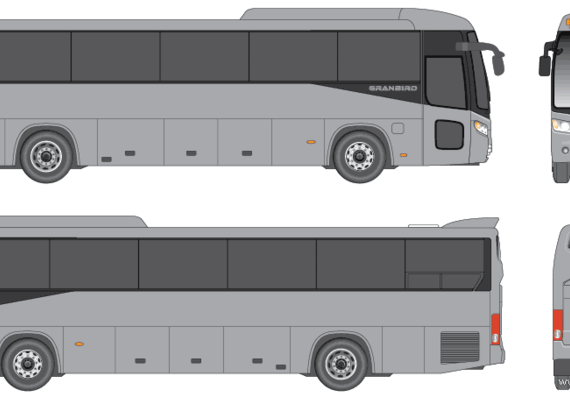 Автобус Kia NEW GRANBIRD - чертежи, габариты, рисунки автомобиля