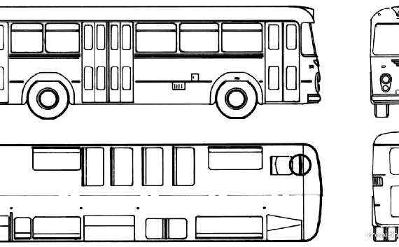 Автобус Krauss-Maffei KMS125 (1955) - чертежи, габариты, рисунки автомобиля
