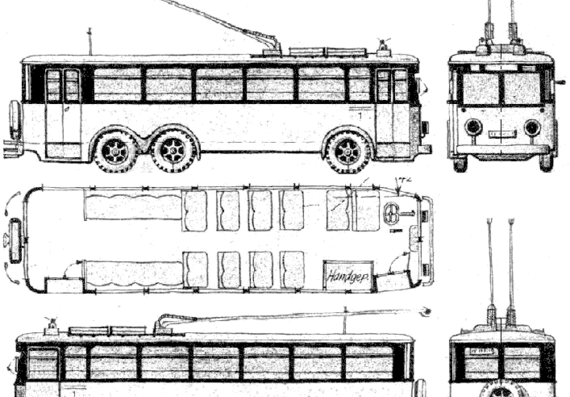 Автобус Krupp-AEG Omnibus (1930) - чертежи, габариты, рисунки автомобиля