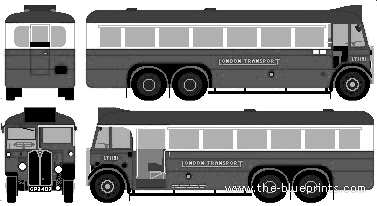 Автобус Leyland LT1131 (1941) - чертежи, габариты, рисунки автомобиля