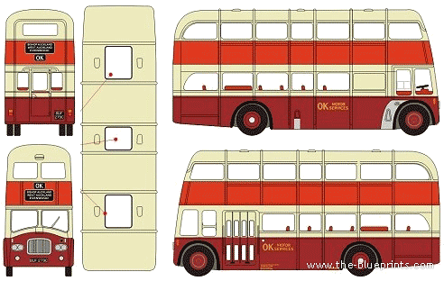 Leyland PD3 Queen Mary bus - drawings, dimensions, pictures of the car