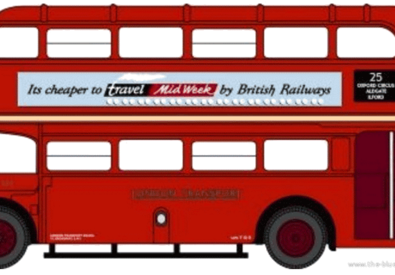 Автобус Leyland RTL London Double Decker Bus - чертежи, габариты, рисунки автомобиля