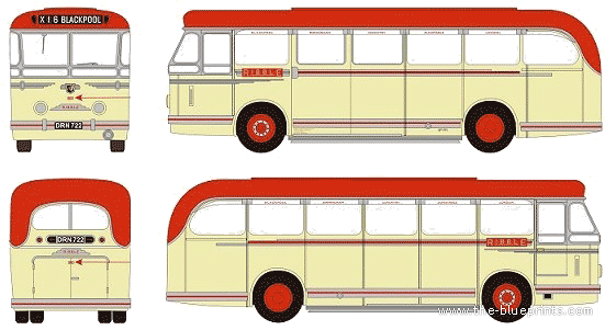 Автобус Leyland Royal Tiger - чертежи, габариты, рисунки автомобиля