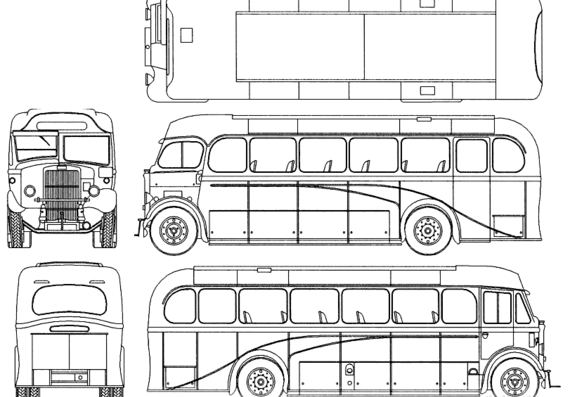 Автобус Leyland TS7A Tiger (1937) - чертежи, габариты, рисунки автомобиля