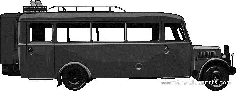 Автобус MAN E 3000 Wehrmachts-Omnibus - чертежи, габариты, рисунки автомобиля