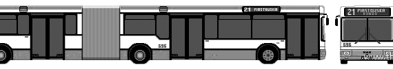 Автобус MAN NG312 (2005) - чертежи, габариты, рисунки автомобиля