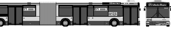 Автобус MAN NG313 (2005) - чертежи, габариты, рисунки автомобиля