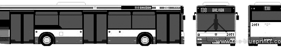 Автобус MAN NL283 (2005) - чертежи, габариты, рисунки автомобиля