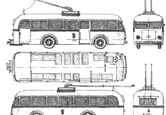 MAN Obus bus (1944) - drawings, dimensions, pictures of the car