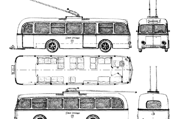 Автобус MAN Obus (1944) - чертежи, габариты, рисунки автомобиля