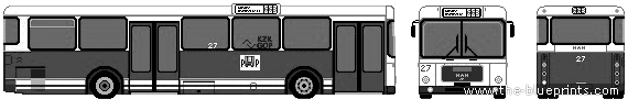 Автобус MAN SL200 (2003) - чертежи, габариты, рисунки автомобиля