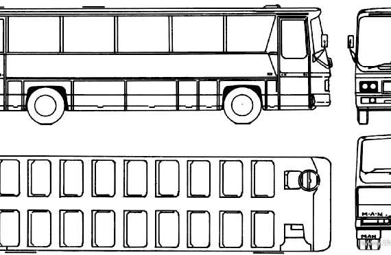 Автобус MAN SR240 (1978) - чертежи, габариты, рисунки автомобиля