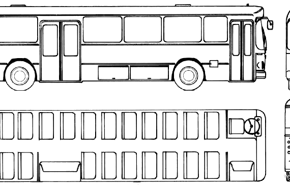 Автобус MAN SU240 (1977) - чертежи, габариты, рисунки автомобиля