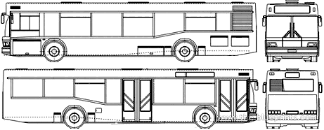 Автобус MAZ 103C (2007) - чертежи, габариты, рисунки автомобиля