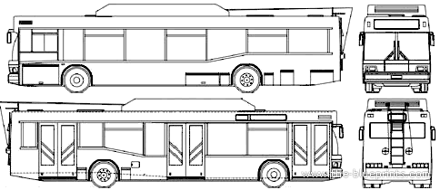 Bus MAZ 103T (2007) - drawings, dimensions, pictures of the car