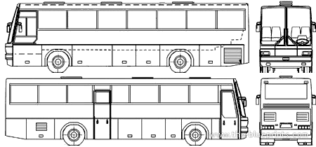 Автобус MAZ 152 (2007) - чертежи, габариты, рисунки автомобиля