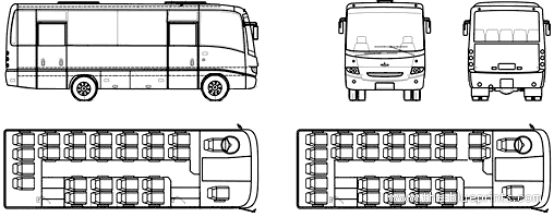 Bus MAZ 256 (2007) - drawings, dimensions, pictures of the car