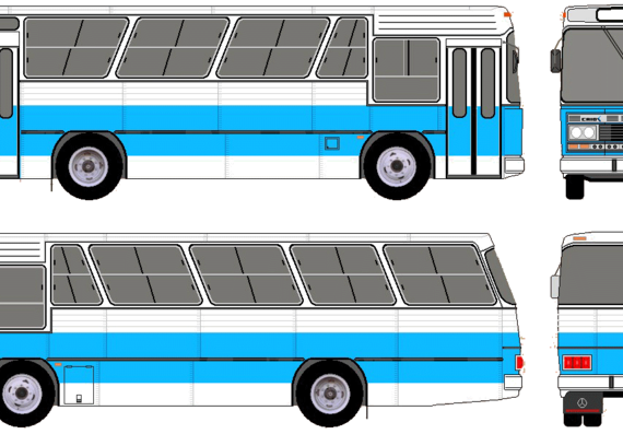 Автобус Mercedes-Benz Bus (1976) - чертежи, габариты, рисунки автомобиля