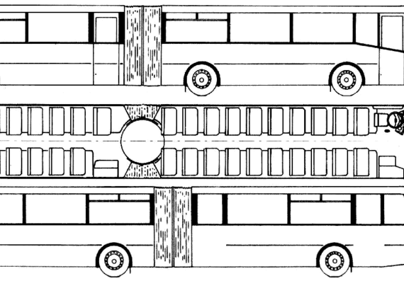 Автобус Mercedes-Benz Gelenkbus Vetter (1977) - чертежи, габариты, рисунки автомобиля