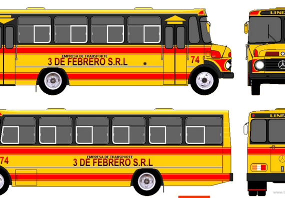 Автобус Mercedes-Benz L1113 Bus (1979) - чертежи, габариты, рисунки автомобиля