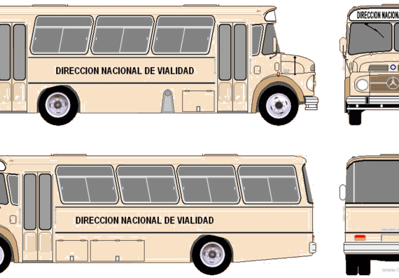Автобус Mercedes-Benz L1114 Bus (1976) - чертежи, габариты, рисунки автомобиля